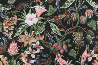 Belle Maison Rosabella Printed Cotton Drapery Fabric in Forest 