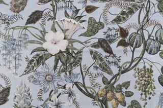 Belle Maison Rosabella Printed Cotton Drapery Fabric in Spa 