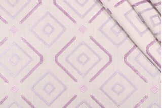 Robert Allen Square Root Embroidered Drapery Fabric in Lavender