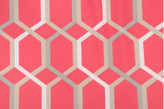 Richloom Radiance Printed Polyester Drapery Fabric in Coral