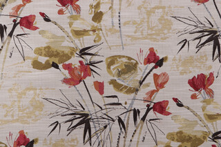 TFA Asian Fusion Tapestry Latex-Backed Upholstery Fabric in Ruby