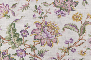 Covington Sturbridge Printed Linen Blend Drapery Fabric in 400-Wisteria