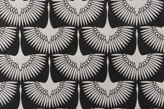 Genevieve Gorder Flock Printed Polyester Outdoor Fabric in Midnight