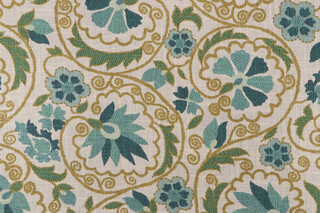 Richloom Marakesh Printed Linen Blend Drapery Fabric in Mineral
