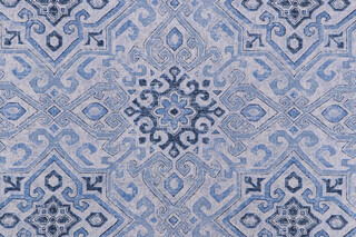 Covington Becca Printed Cotton Drapery Fabric in 51-Denim