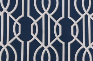 Magnolia Home Deco Printed Cotton Drapery Fabric in Navy