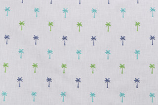 Covington Pindo Palm Embroidered Drapery Fabric in 548-Isle Waters