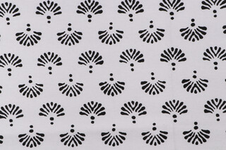 Belle Maison Nell Printed Cotton Drapery Fabric in Domino 