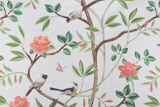 Belle Maison Lisette Printed Cotton Drapery Fabric in Spring 