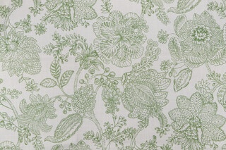 Belle Maison Glenda Printed Cotton Drapery Fabric in Sage 