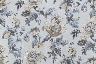 Belle Maison Celeste Printed Cotton Drapery Fabric in Mist 