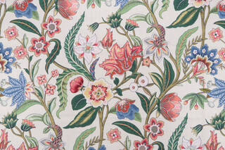 Belle Maison Eliza Printed Cotton Drapery Fabric in Spring 