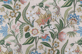 Belle Maison Eliza Printed Cotton Drapery Fabric in Golden 