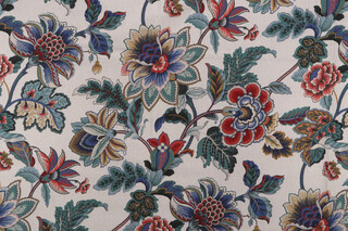 Belle Maison Dominique Printed Linen Blend Drapery Fabric in Colonial 
