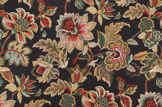 Belle Maison Dominique Printed Linen Blend Drapery Fabric in Onyx 
