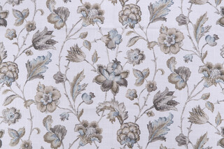 Belle Maison Bartlett Printed Cotton Drapery Fabric in Ecru 