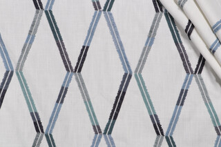 Richloom Trelise Embroidered Drapery Fabric in Atlantis 