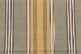 1 Yard Grey Watkins Lucky Stripe Grospoint Velvet Upholstery Fabric in Spruce/Gold