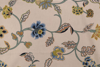 Fonthill Indian Summer Printed Drapery Fabric in Blue