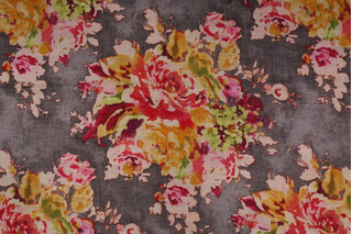 Covington Venus Printed Cotton Linen Drapery Fabric in 948 Charcoal