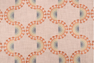 PK Lifestyles Solara Emb Woven Embroidered Drapery Fabric in Sunset