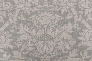 Thibaut Residence Damask F91349 Printed Linen Blend Drapery Fabric in Slate Blue