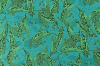 Martha Negley Sweet Pea Digitally-Printed Cotton Craft Fabric in Teal for Free Spirit