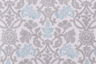 Waverly Anika Printed Cotton Drapery Fabric in Spa