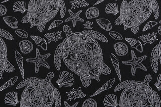 Terrasol-Turtle Beach Printed Outdoor Fabric in Ebony
