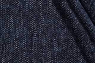 New View Woven Chenille Upholstery Fabric in Navy