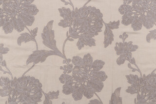 Valiant Fabrics Arras Embroidered Drapery Fabric in Driftwood 
