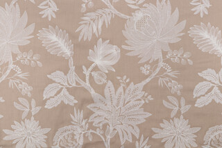 Valiant Fabrics Brookhaven Embroidered Drapery Fabric in Natural 