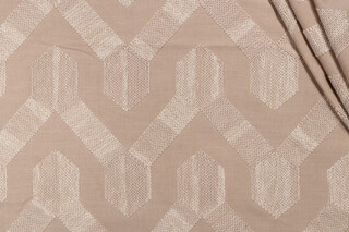Valiant Fabrics Lexia Embroidered Drapery Fabric in Fawn 
