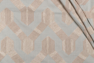 Valiant Fabrics Lexia Embroidered Drapery Fabric in Sky 