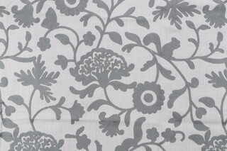 Valiant Fabrics Raylin Embroidered Drapery Fabric in Cadet 