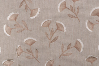 Sample of Valiant Fabrics Kylie Embroidered Drapery Fabric in Linen 
