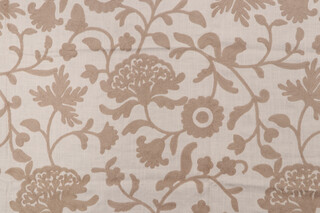 Valiant Fabrics Raylin Embroidered Drapery Fabric in Fawn 