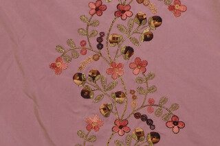 Scalamandre Sybele Embroidered Silk Decorator Fabric in Antique
