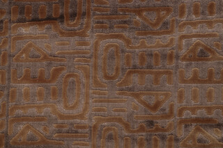Hieroglyph Velvet Upholstery Fabric in Smoke