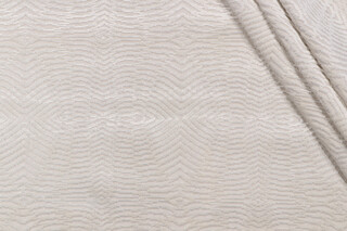 Fonthill Cava Velvet Upholstery Fabric in Ivory