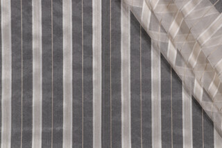 1 Yard Fonthill Crawford Stripe Sheer Drapery Fabric in Natural