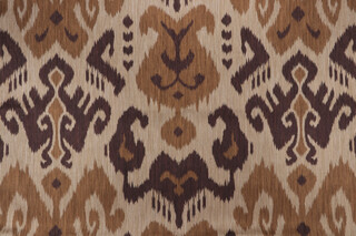 Scalamandre Isan Ikat Damask Decorator Fabric in Camel