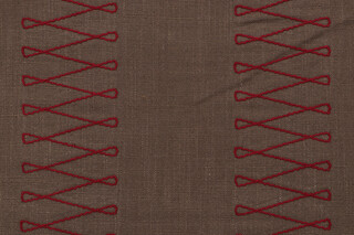 Scalamandre Cuba Libre Embroidered Decorator Fabric in Spanish Moss