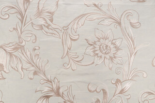 Scalamandre Girasole Embroidered Silk Decorator Fabric in Ivory