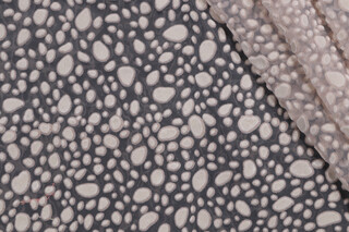 Old World Weavers Rain Dance Flocked Sheer Drapery Fabric in Pearl