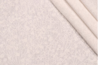 Valiant Fabrics Lola Embroidered Drapery Fabric in Off-White