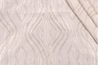 Valiant Fabrics Palazo Embroidered Drapery Fabric in Off-White