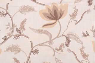 Valiant Fabrics Monica Embroidered Drapery Fabric in Natural