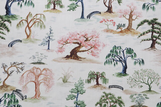 Hamilton Katsura Printed Cotton Drapery Fabric in Jewel