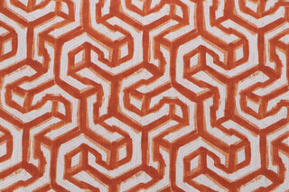 Jill Stein Granville Printed Cotton Drapery Fabric in Persimmon for Hamilton
